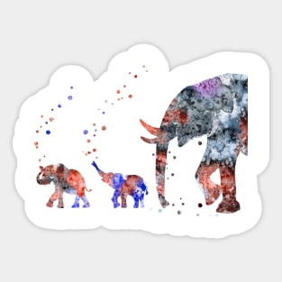 Mom and babies elephant Sticker